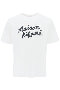 t-shirt with logo in handwriting MM00101KJ0118 WHITE BLACK