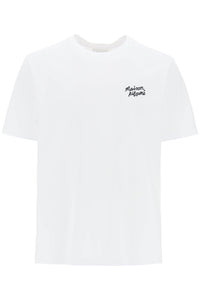 t-shirt with logo lettering MM00126KJ0118 WHITE BLACK