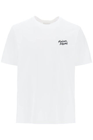 t-shirt with logo lettering MM00126KJ0118 WHITE BLACK