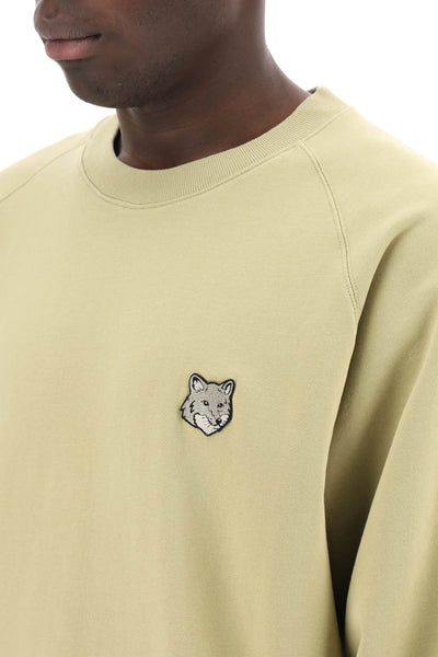 bold fox head crewneck sweatshirt with patch MM00304KM0001 CANVAS