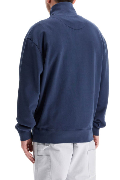 "half-zip sweatshirt with fox head MM00314KM0001 INK BLUE