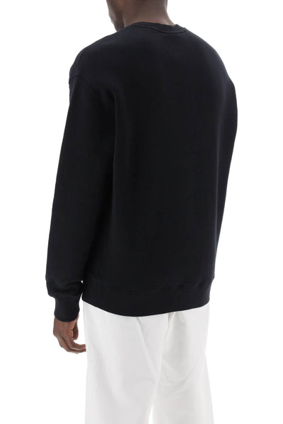 crewneck sweatshirt with logo lettering MM00315KM0307 BLACK WHITE
