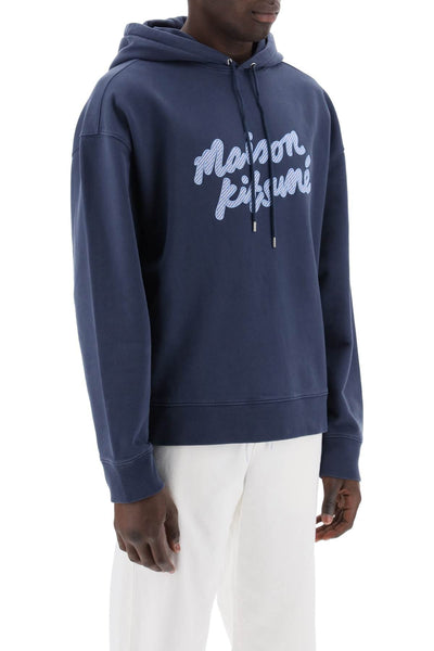 hooded sweatshirt with embroidered logo MM00707KM0001 INK BLUE
