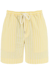 striped poplin bermuda shorts for MM01407WC2048 LIGHT YELLOW STRIPES