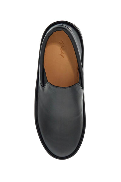 MARSELL minimalist black calfskin slip-on slippers with rubber | Italystation.com - Shop Now at italystation.com