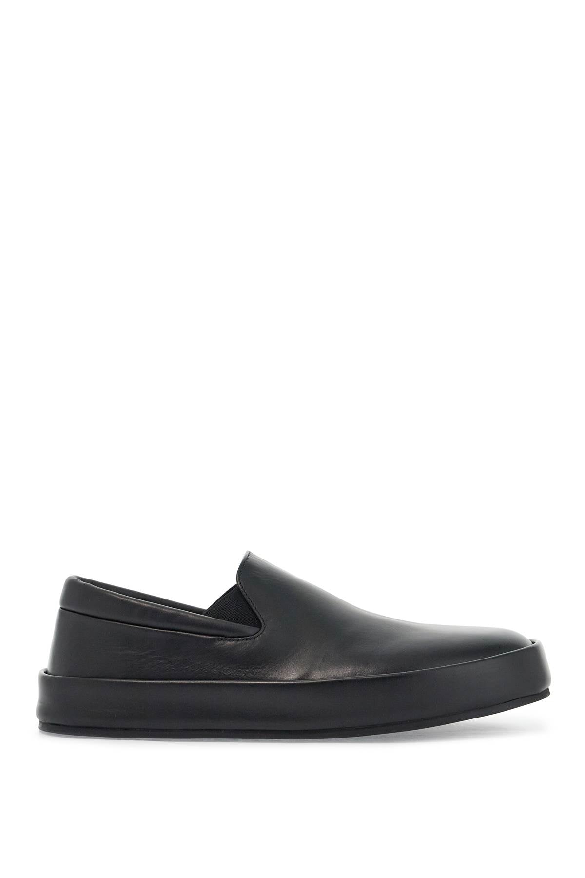 MARSELL minimalist black calfskin slip-on slippers with rubber | Italystation.com - Shop Now at italystation.com