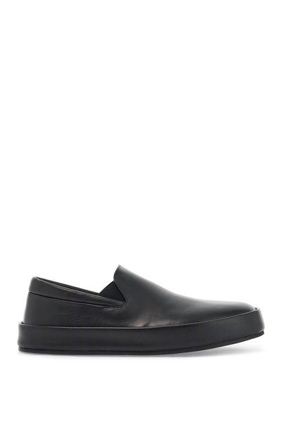 MARSELL minimalist black calfskin slip-on slippers with rubber | Italystation.com - Shop Now at italystation.com