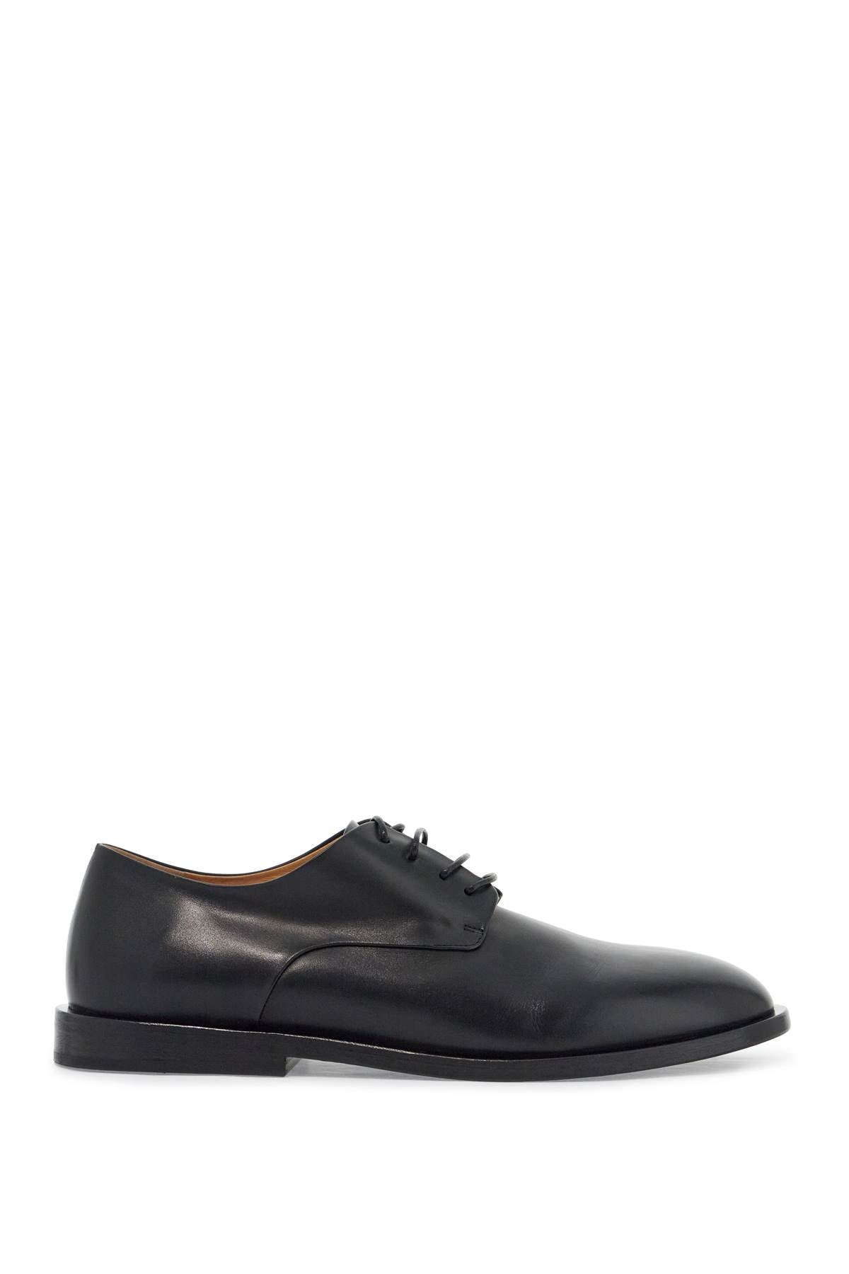 black calf leather derby shoes with glossy finish MM4647 P011 NERO