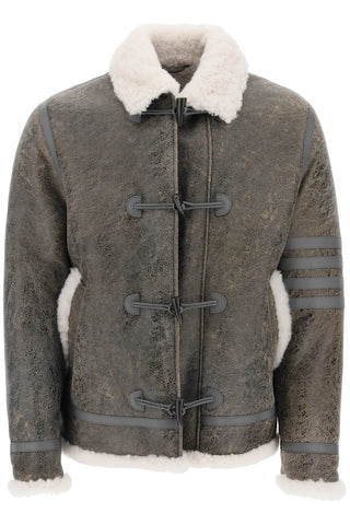 shearling cropped montgomery jacket MOT090X L0103 SILVER