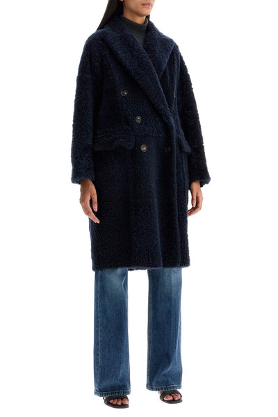 shearling frosty effect coat MPBRG9871 BLU FREDDO