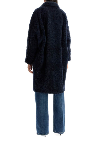 shearling frosty effect coat MPBRG9871 BLU FREDDO