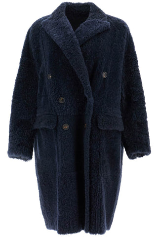 shearling frosty effect coat MPBRG9871 BLU FREDDO