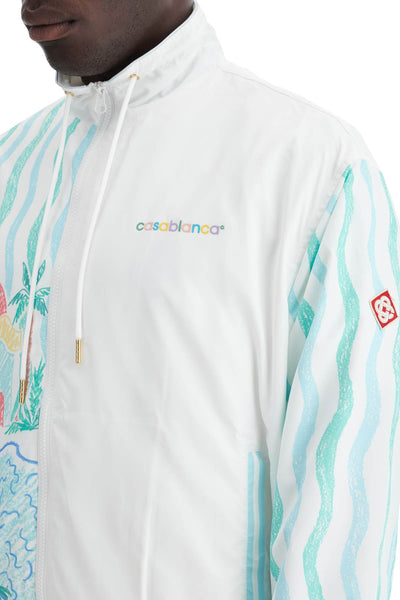 windbreaker jacket with maison memphis print MPF24 JK 033 01 MAISON MEMPHIS