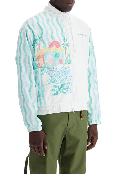 windbreaker jacket with maison memphis print MPF24 JK 033 01 MAISON MEMPHIS