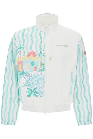 windbreaker jacket with maison memphis print MPF24 JK 033 01 MAISON MEMPHIS