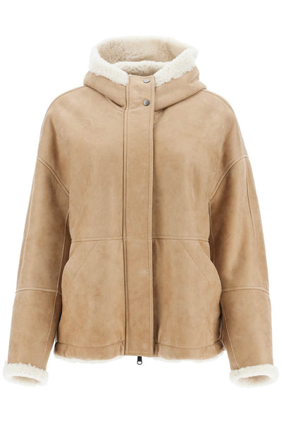 reversible shearling jacket MPMCM7995 CAMEL/PANAMA