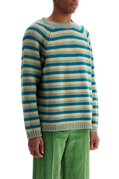 BODE striped wool pullover sweater MRF24KT011 GREEN MULTI | Italystation.com - Shop Now at italystation.com
