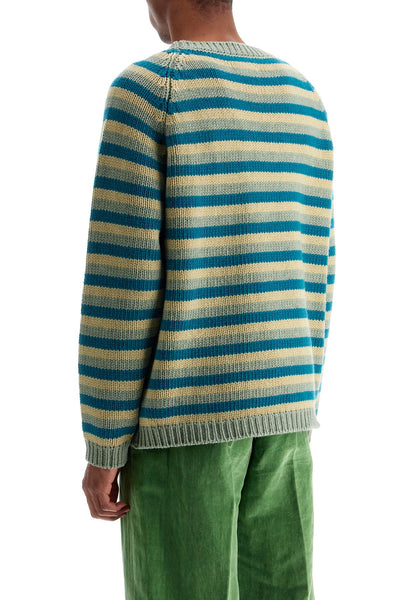 BODE striped wool pullover sweater MRF24KT011 GREEN MULTI | Italystation.com - Shop Now at italystation.com