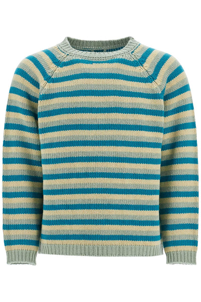 BODE striped wool pullover sweater MRF24KT011 GREEN MULTI | Italystation.com - Shop Now at italystation.com