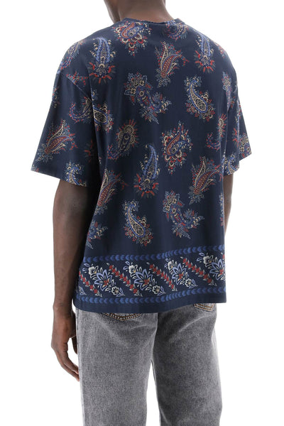 paisley print crewneck t MRMA0004 AJ055 STAMPA FDO BLU