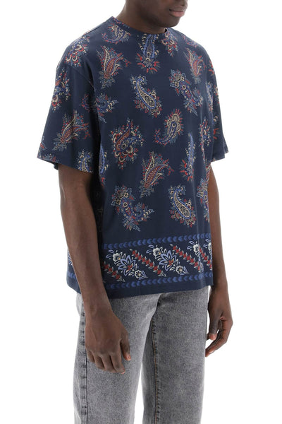 paisley print crewneck t MRMA0004 AJ055 STAMPA FDO BLU