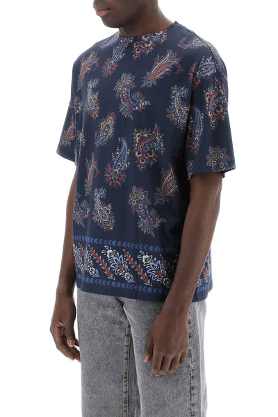 paisley print crewneck t MRMA0004 AJ055 STAMPA FDO BLU