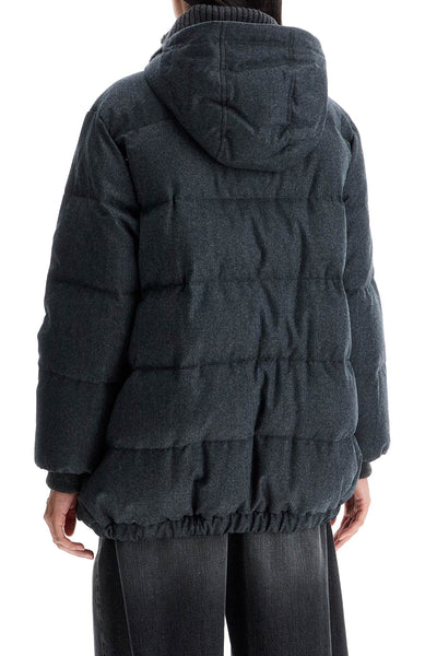 woolen down jacket with hood MT2267922 GRIGIO SCURO