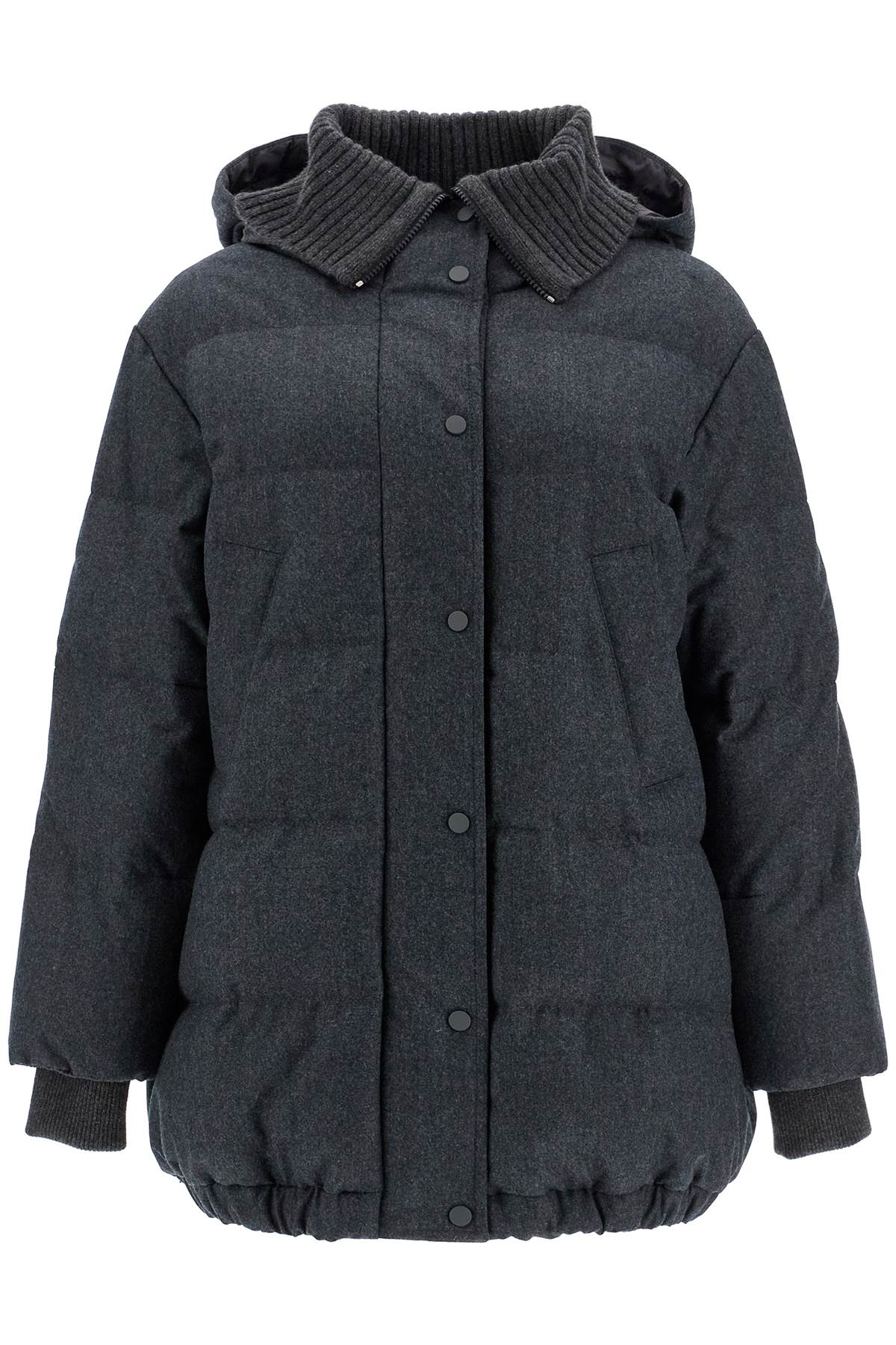 woolen down jacket with hood MT2267922 GRIGIO SCURO