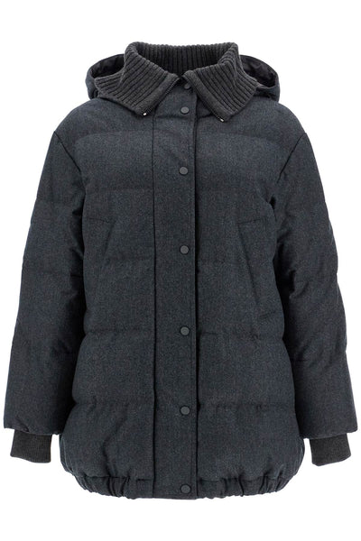 woolen down jacket with hood MT2267922 GRIGIO SCURO