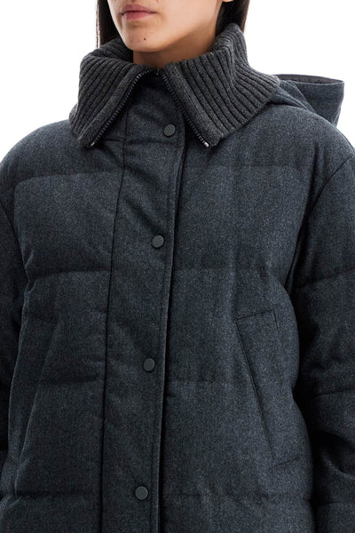 woolen down jacket with hood MT2267922 GRIGIO SCURO