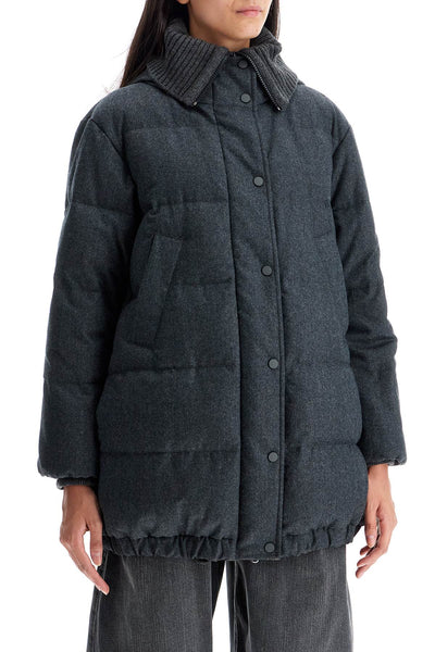 woolen down jacket with hood MT2267922 GRIGIO SCURO