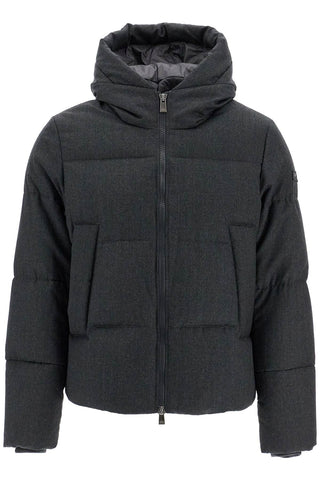 short woolen jacket with hood and down MTKE24A4270 D C.GRAY