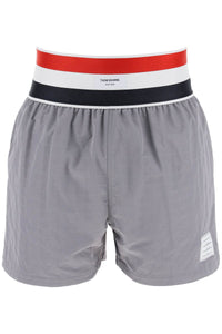 nylon bermuda shorts with elastic band in red MTU326AF0496 LT GREY