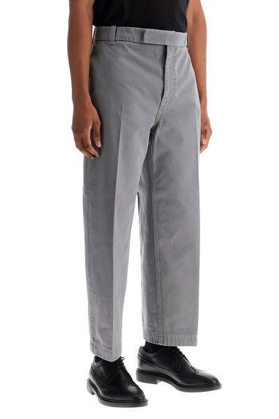 THOM BROWNE medium grey cotton chino utility pants MTU335W | Italystation.com - Shop Now at italystation.com