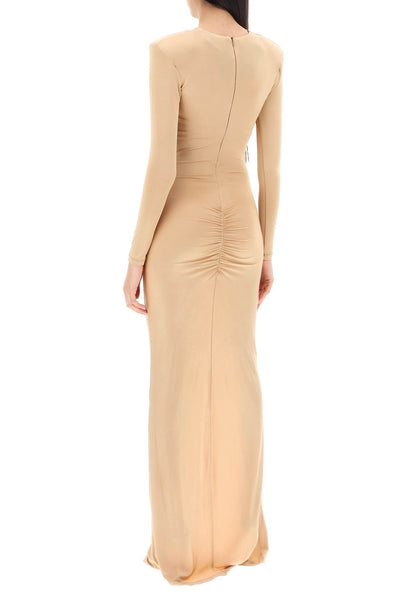 maxi draped dress la ponche MVPE4AB157 CAMEL