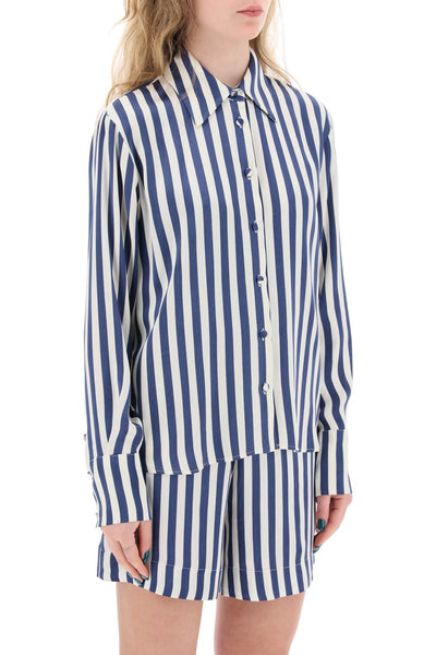 Mvp wardrobe "striped charmeuse shirt by le MVPE4CA119 CREAM DEEP BLUE