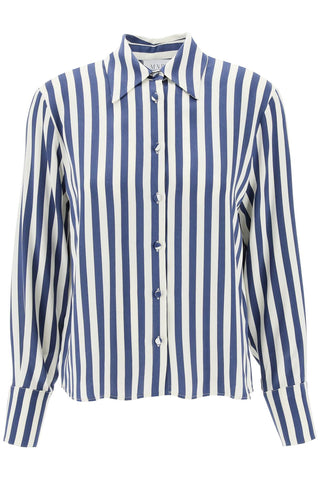 Mvp wardrobe "striped charmeuse shirt by le MVPE4CA119 CREAM DEEP BLUE