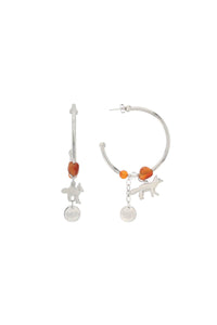 狐狸和珠子圈形耳環 MW06605AP0007 多色