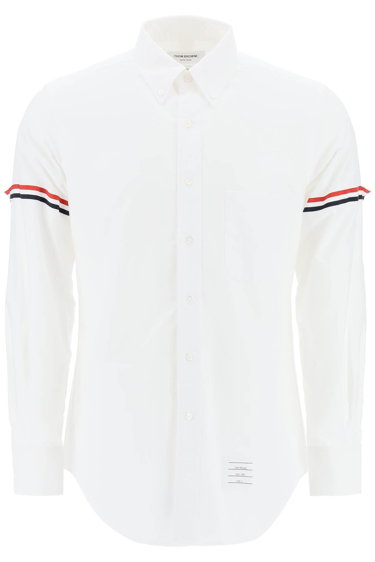 poplin button-down shirt with rwb armbands MWL150E F0313 WHITE