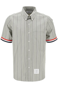 striped short-sleeved shirt MWS245A F0658 MED GREY