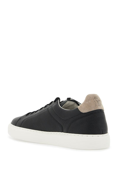 hammered leather sneakers MZUASBJ264 NERO+AVOLA+FUMO