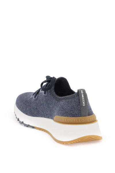 knit chine sneakers in MZUKISO250 BLU SCURO+1225+ZAFFIRO SCURO