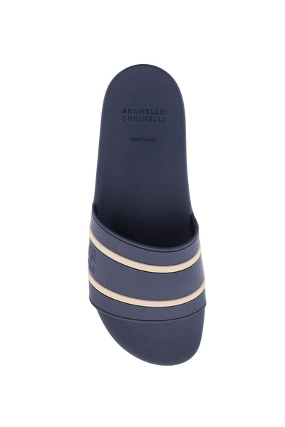 Brunello cucinelli rubber slides MZUPOSR302 BLU BEIGE