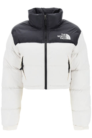 'nuptse' cropped down jacket NF0A5GGE WHITE DUNE/TNF BLACK