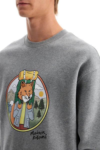 "rambling fox print sweat NM00314KM0307 MEDIUM GREY MELANGE