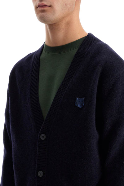 bold fox head wool cardigan NM00506KT1006 NAVY