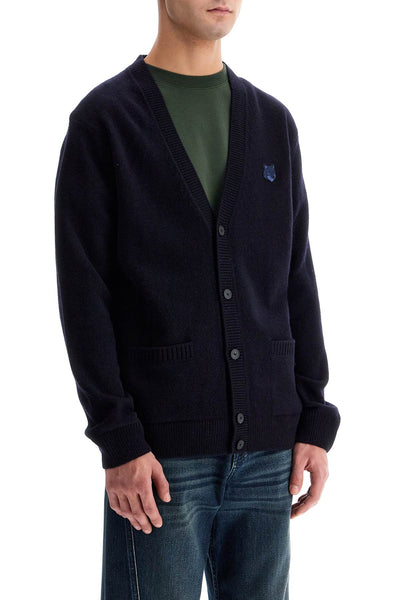 bold fox head wool cardigan NM00506KT1006 NAVY