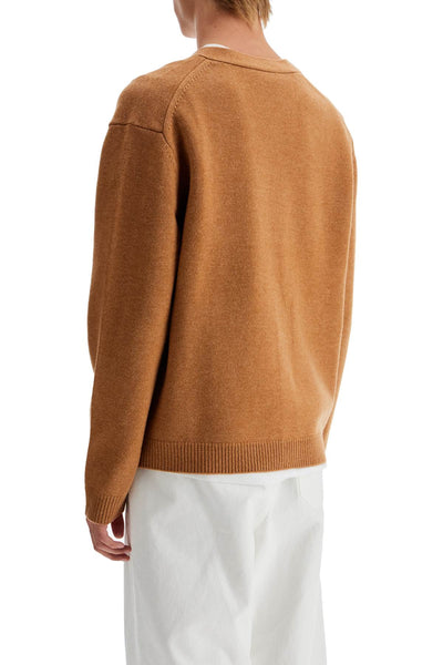 "fox head wool cardigan with NM00508KM0329 SEQUOIA