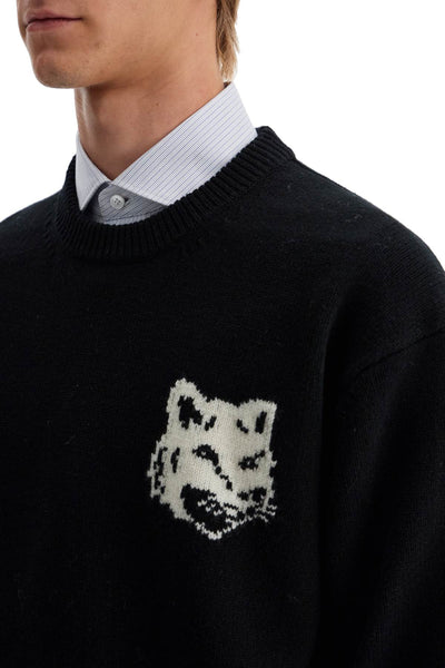 fox head wool sweater NM00808KM0329 BLACK