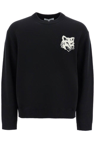 fox head wool sweater NM00808KM0329 BLACK